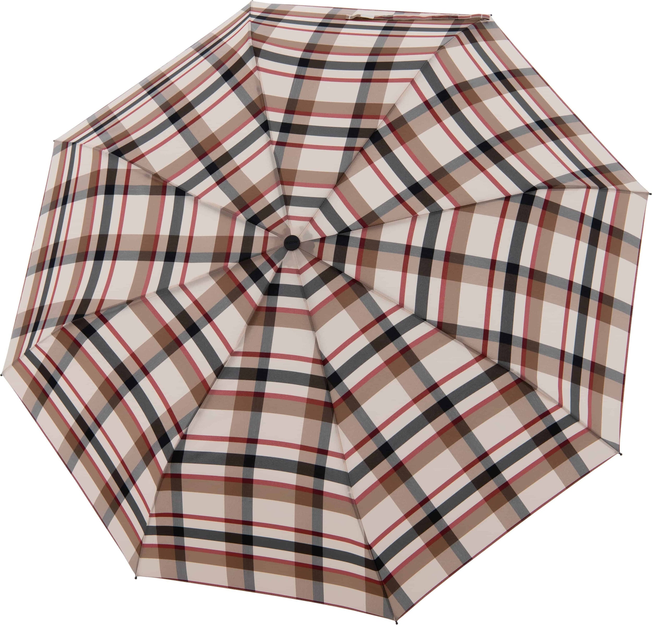 Carbonsteel Magic Taschenschirm beige, kariert
