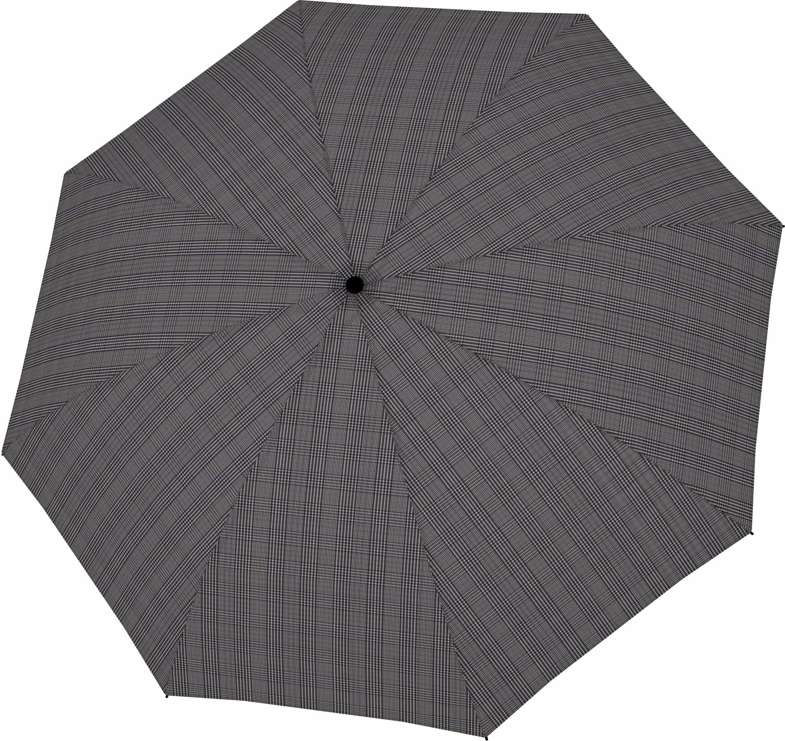 Carbonsteel Magic Taschenschirm kariert, grau