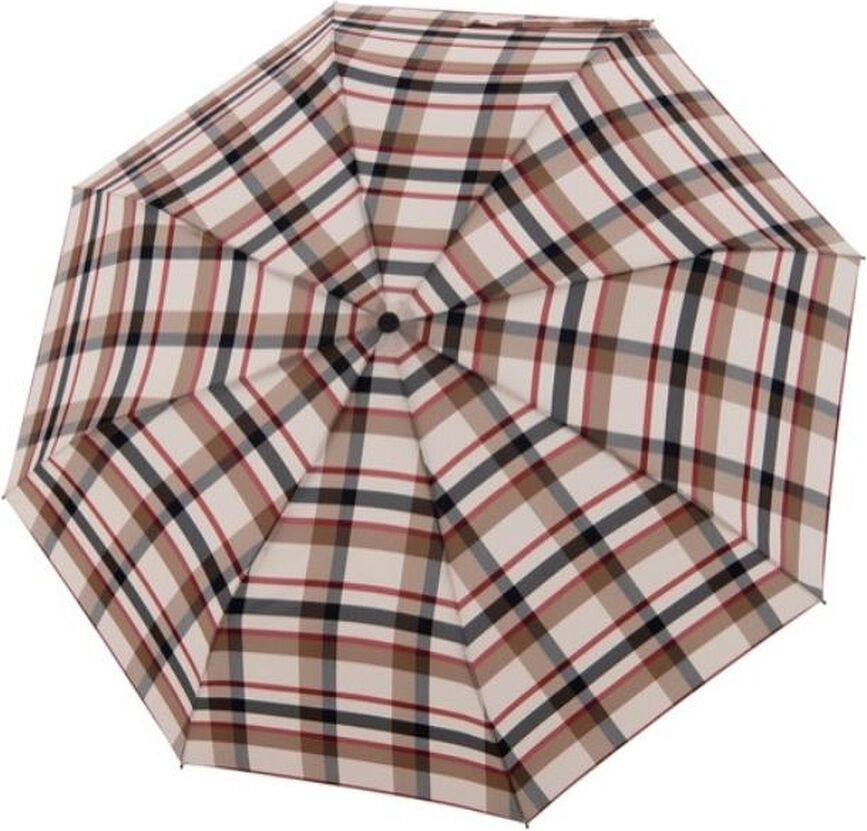 Carbonsteel Parapluie long automatique, à carreaux, beige