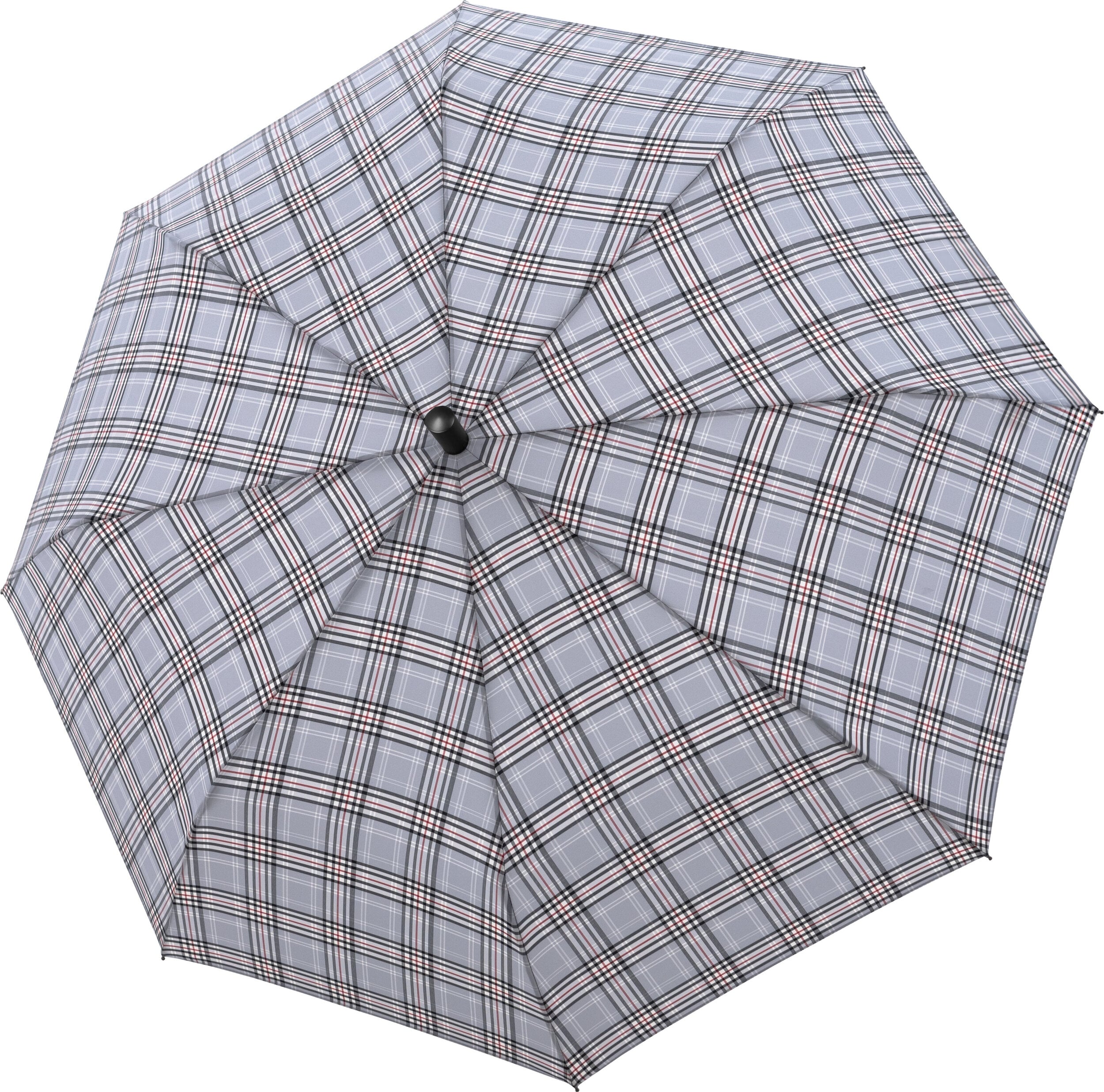 Regenschirme und Schirme Fiber Burgund Automatik-Regenschirm, Kariert, Grau