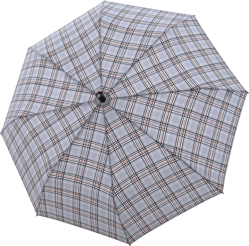 Fiber Burgund Parapluie automatique, à carreaux, gris