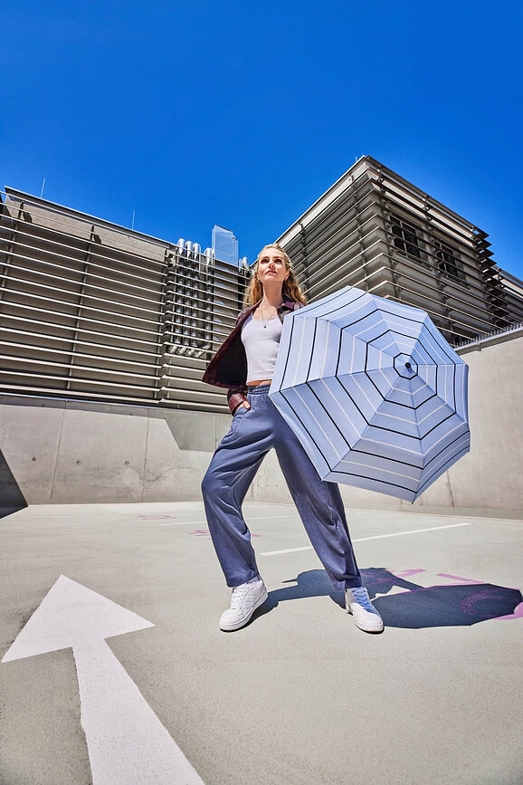 Fiber Flex Long Dežnik avtomatski, belo-zlat