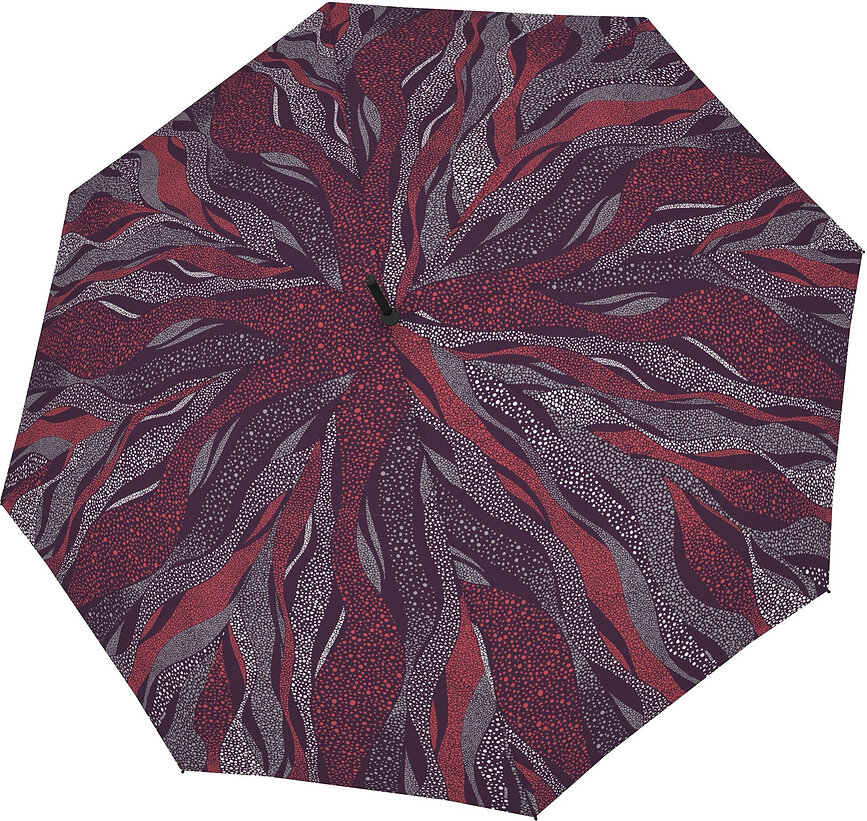 Fiber Flex Parapluie long automatique, rouge et gris
