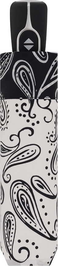 Fiber Magic Parapluie pliant, motif Paisley, noir et blanc