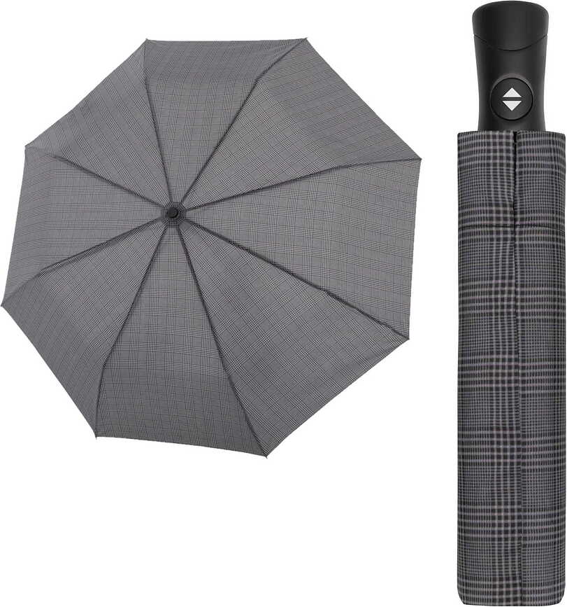 Fiber Magic Superstrong Parapluie Pliant, gris à carreaux