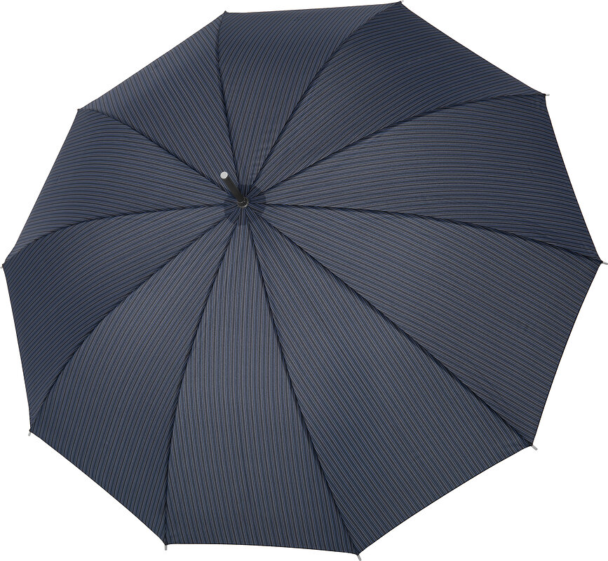 Hr.Carbonsteel Dežnik dolg, mornarsko moder, črtast