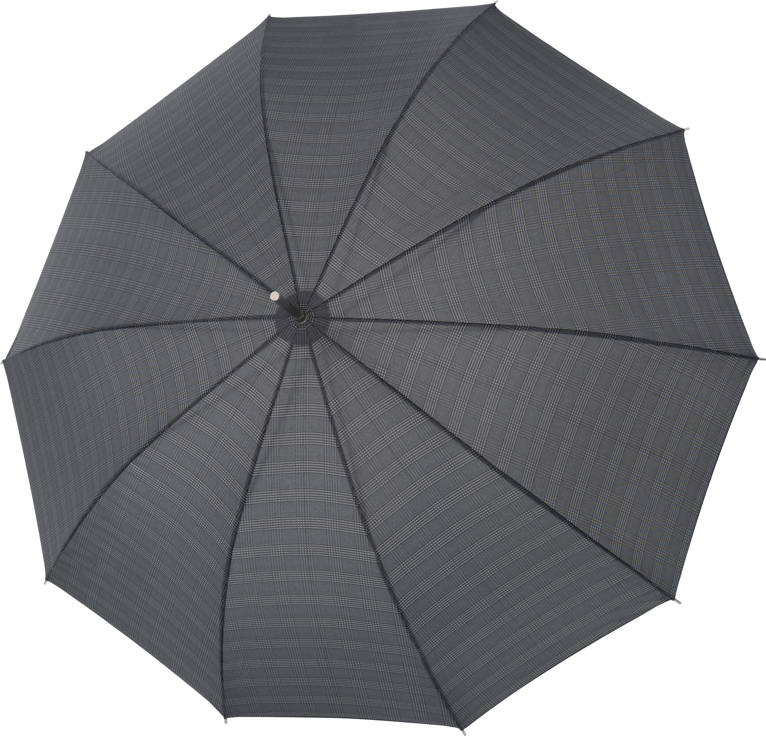 Hr.Carbonsteel Long Regenschirm kariert, grau
