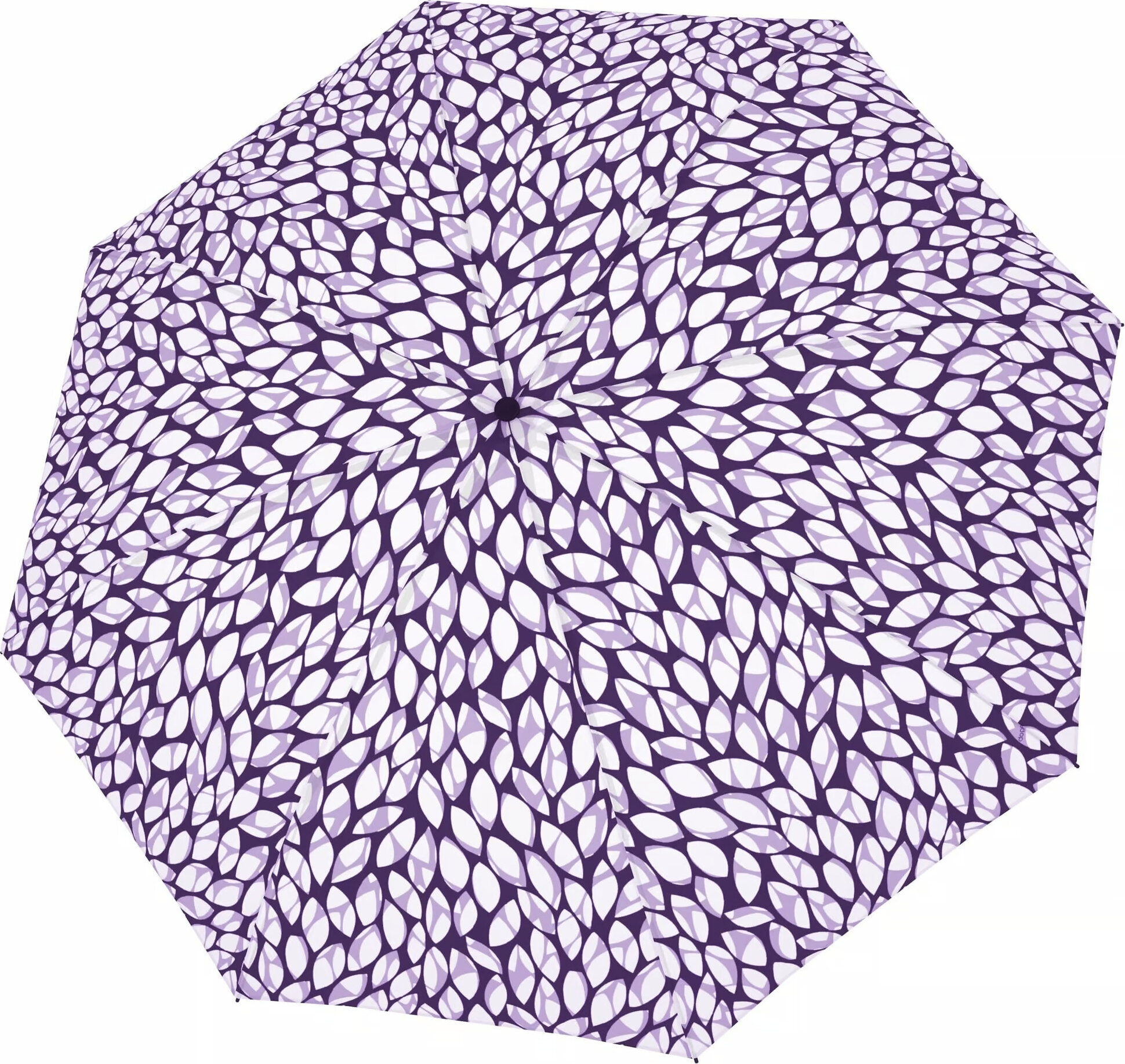 Magic Fiber Regenschirm Blättermuster, weiß-violett
