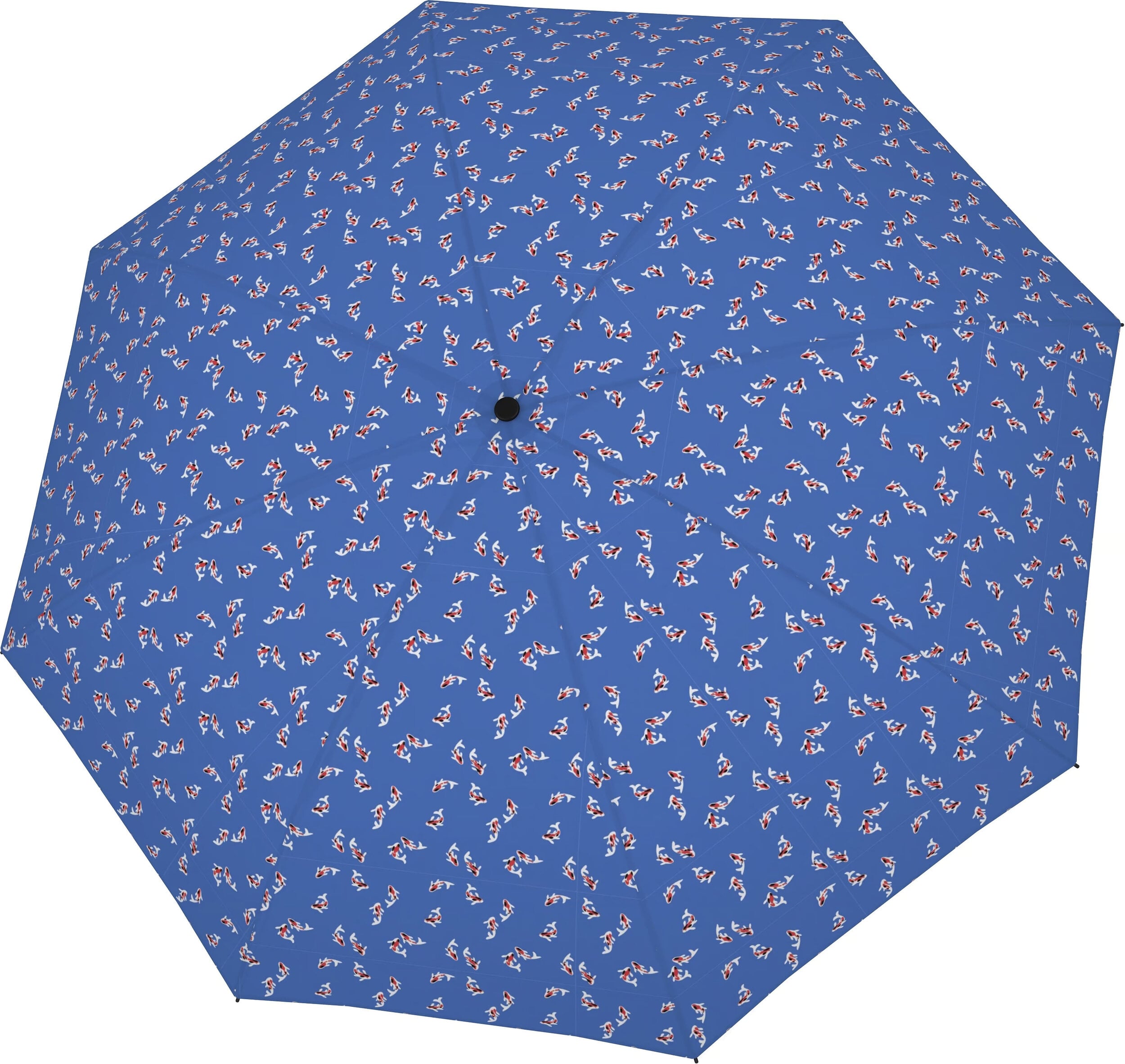 Magic Fiber Regenschirm, blau, Fischmuster