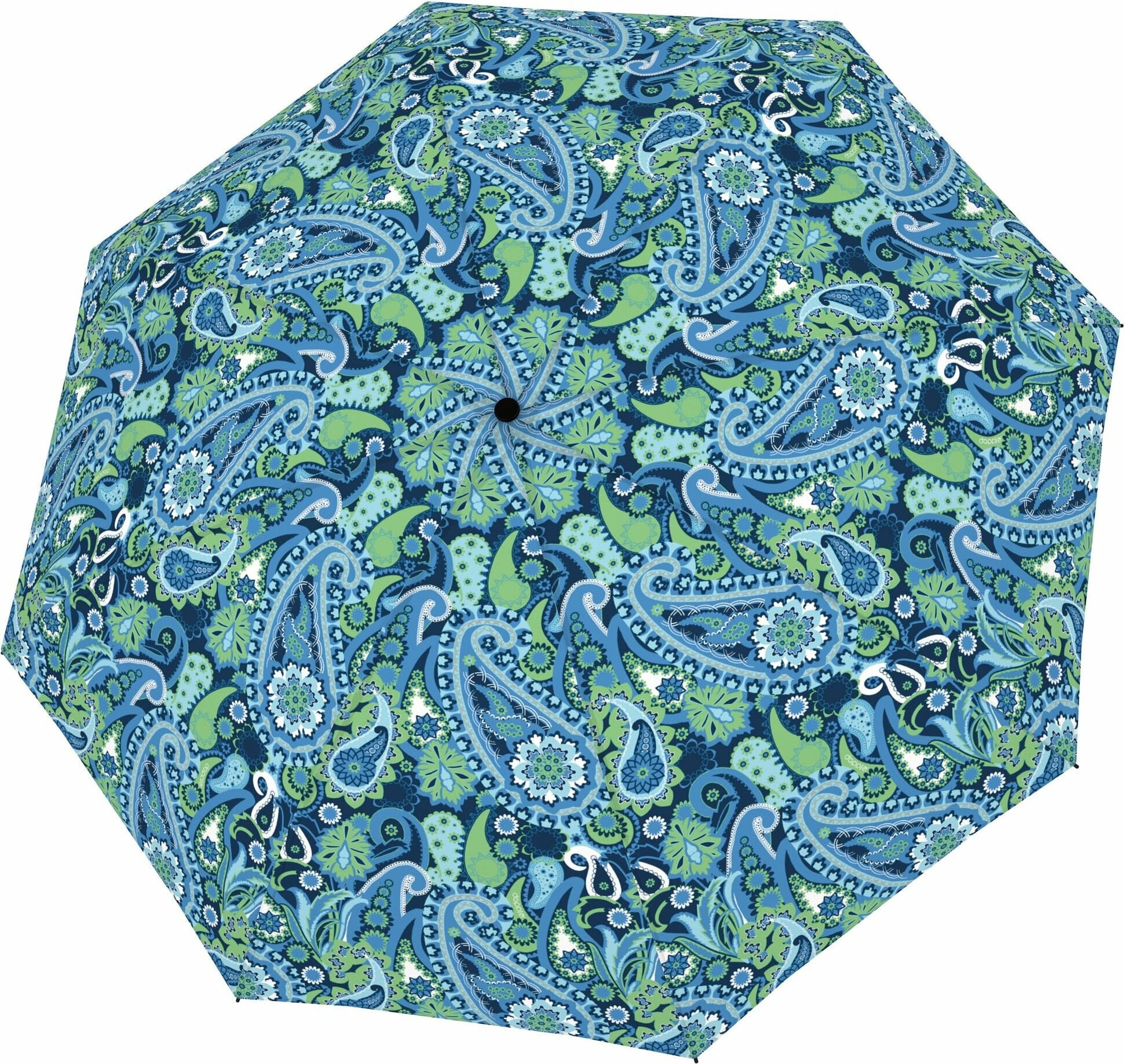 Magic Fiber Regenschirm, gemustert, blau-grün