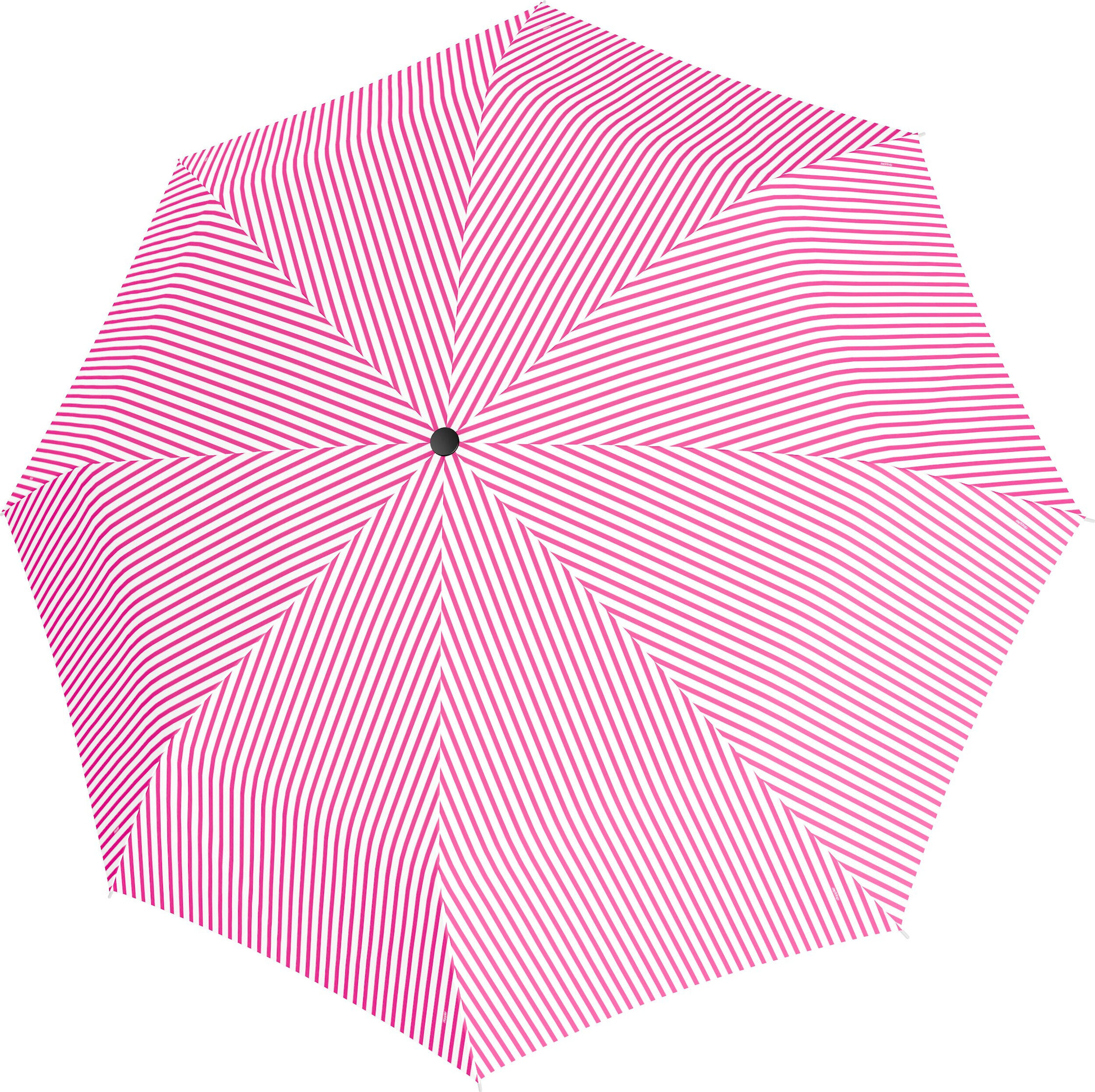 Magic Fiber Regenschirm weiß-rosa gestreift