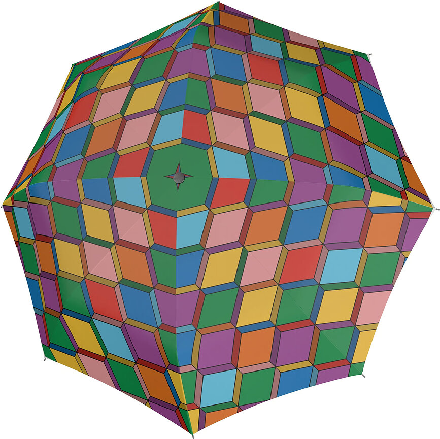 Modern.Art Parapluie automatique long, multicolore, à carreaux