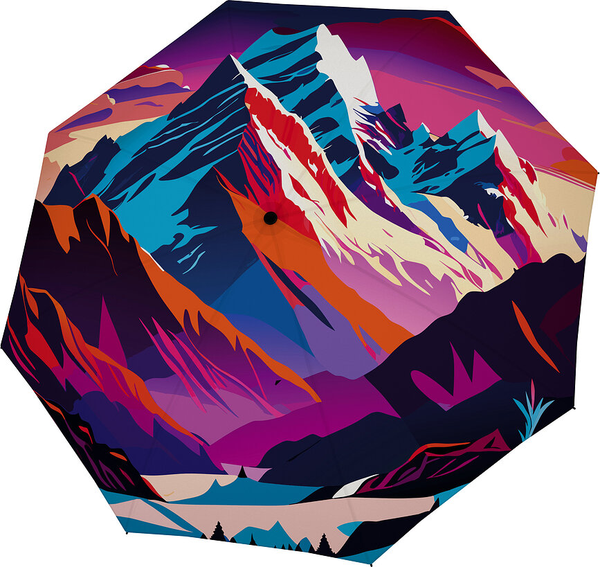 Modern.Art Parapluie automatique, motif montagnes, multicolore