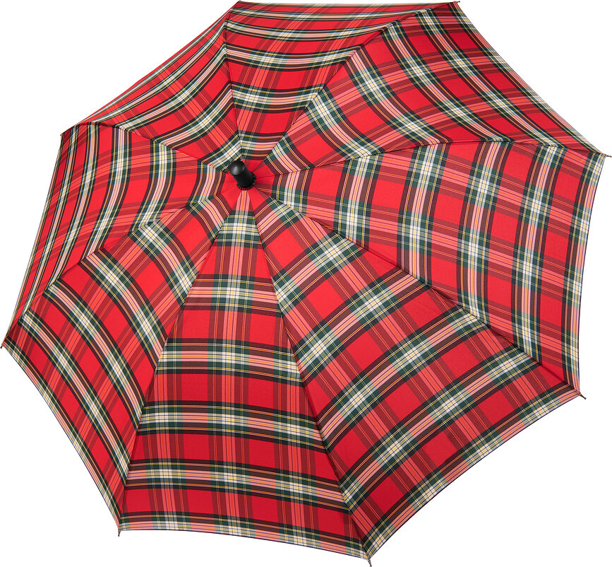 Paraguas automático Fiber Burgund, de cuadros, rojo