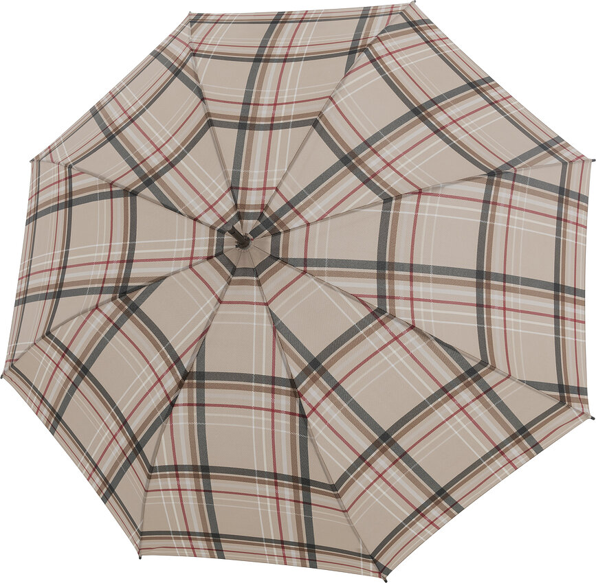 Paraguas automático Golf Flex, de cuadros, beige
