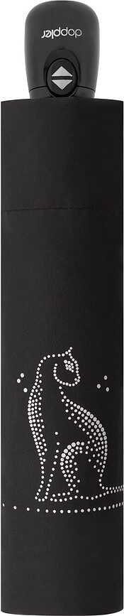 Paraguas Fiber Magic, diseño de gato, negro