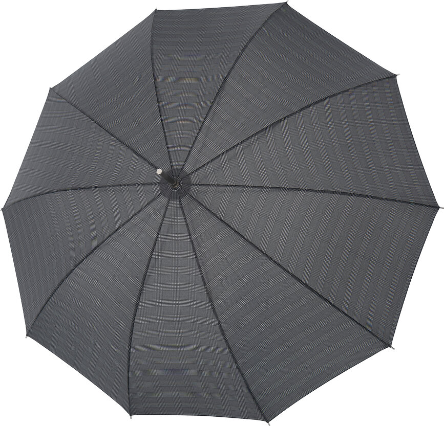 Paraguas Hr.Carbonsteel Long, a cuadros, gris