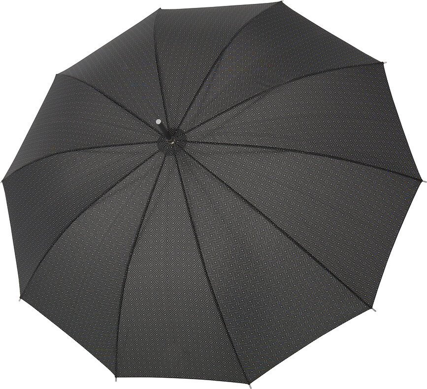 Paraguas largo Hr.Carbonsteel, de acero al carbono, estampado, gris