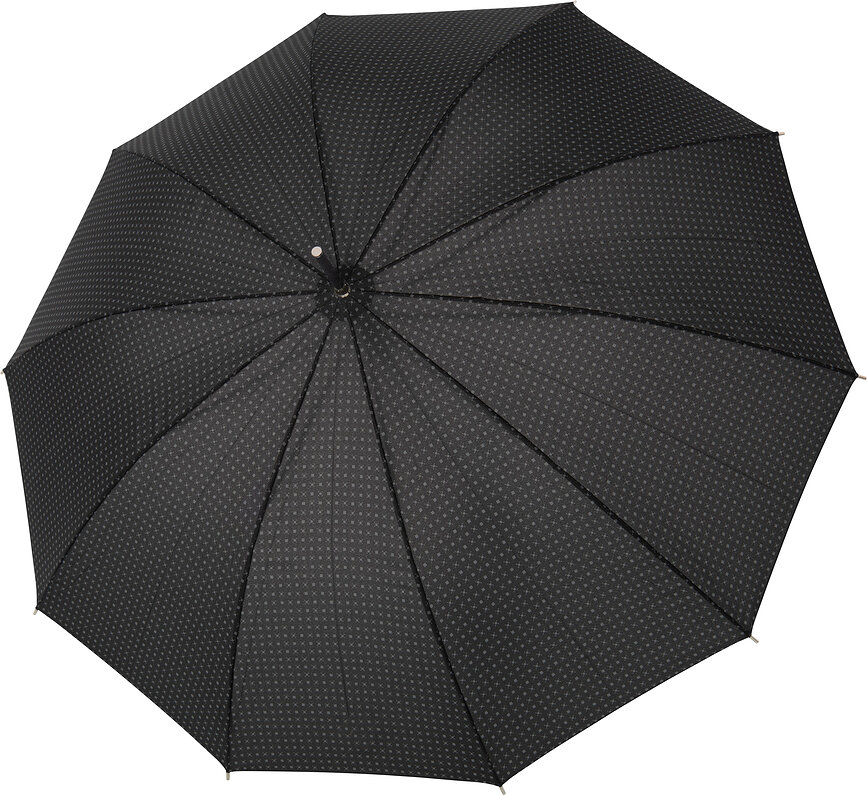 Paraguas largo Hr.Carbonsteel, negro, de lunares