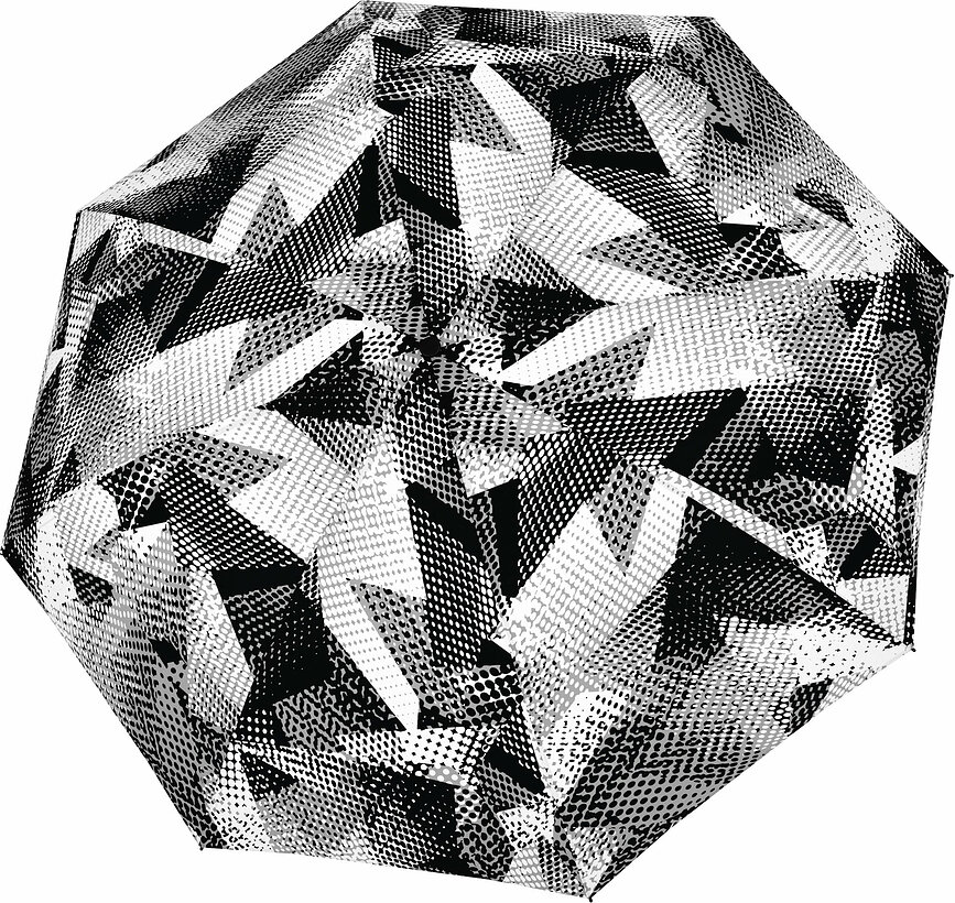 Paraguas Magic Fiber, tonos de negro y gris