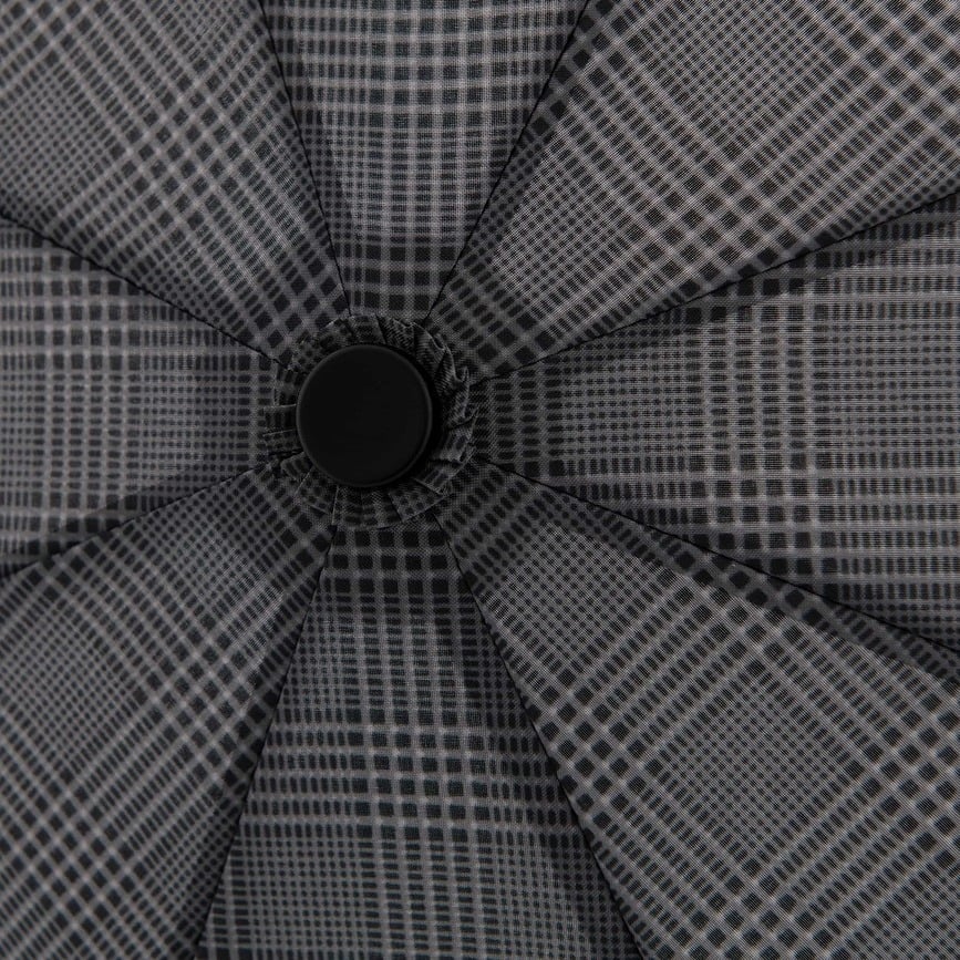 Paraguas Fiber Magic Superstrong, estampado a cuadros, gris