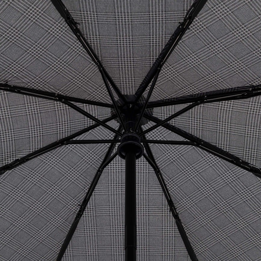 Paraguas Fiber Magic Superstrong, estampado a cuadros, gris