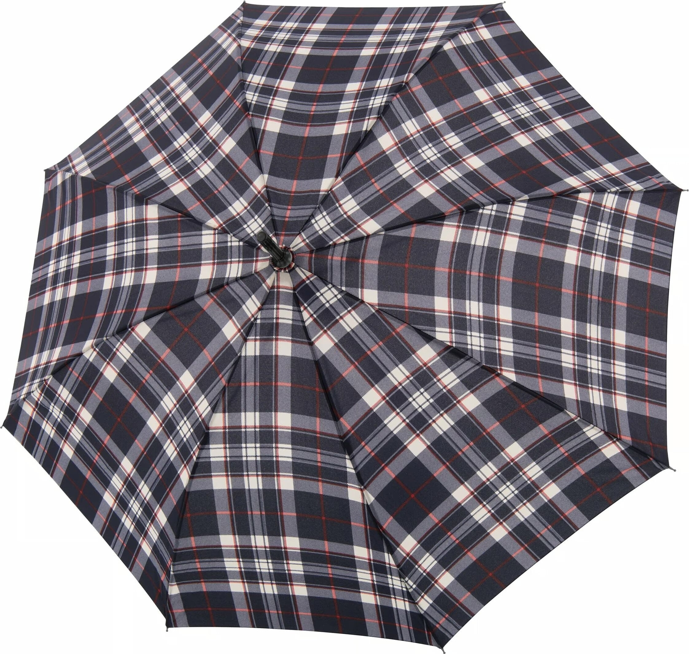 Stabil Regenschirm, blau kariert