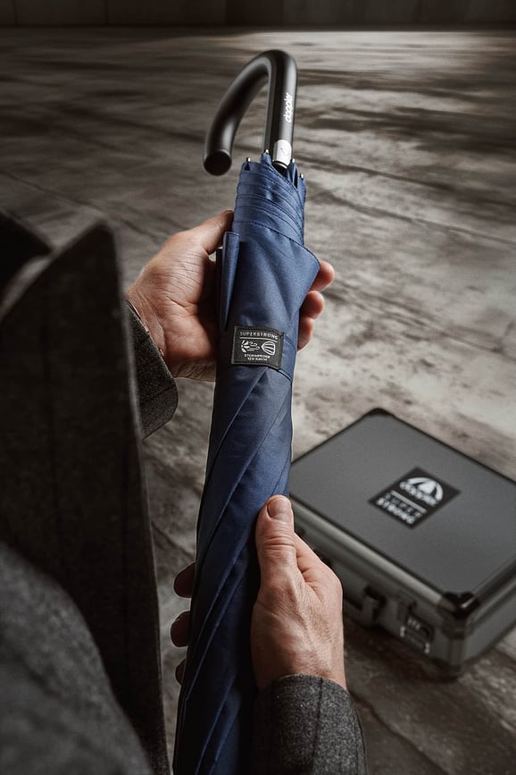 Superstrong Parapluie droit automatique, bleu marine