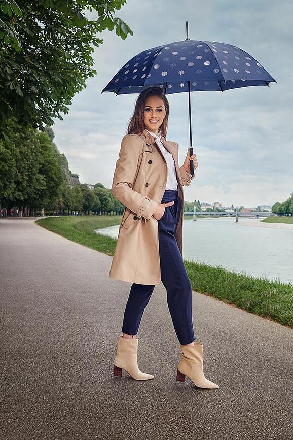 Timeless Parapluie automatique, fibre, rayé