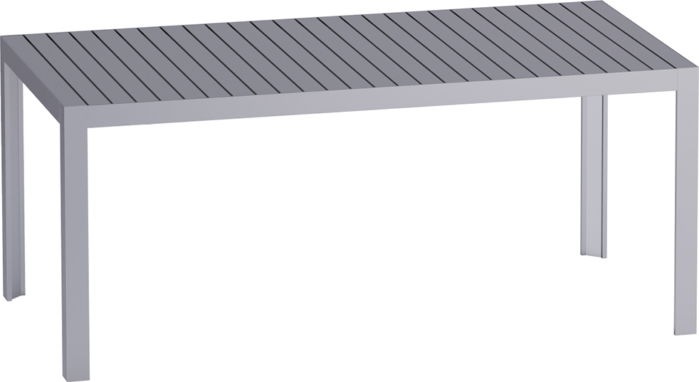 Kalimba Tisch 180 cm aluminiumfarbig