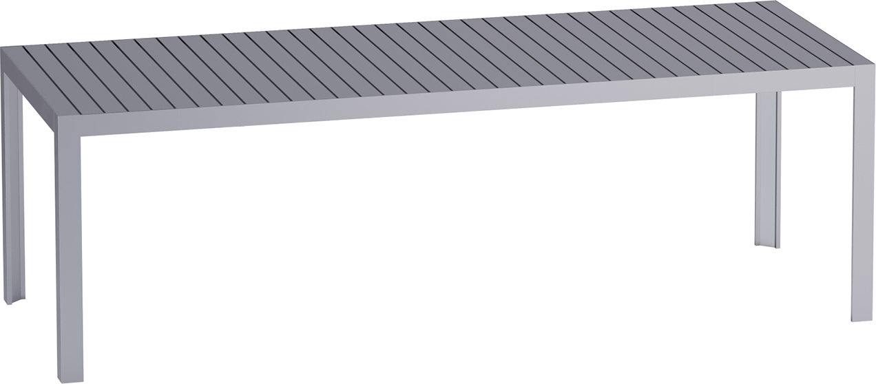 Kalimba Tisch 240 cm aluminiumfarbig