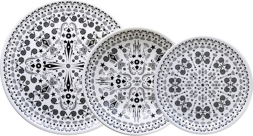 Set stoviglie per 2 persone The White Snow Once Upon a Plate 6 el.