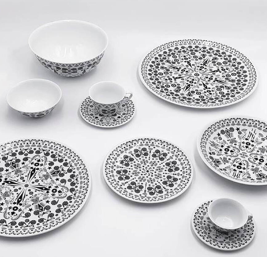 Tazas de Café The White Snow Bestiario Della Tavola, con platillos, 2 unidades