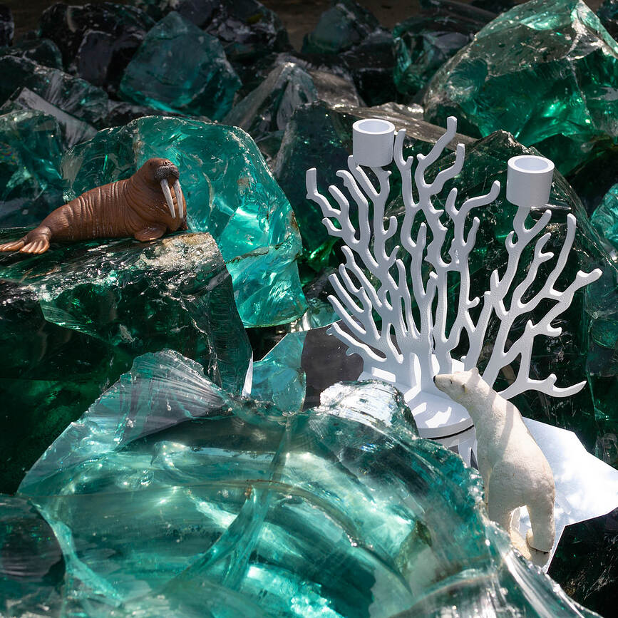 Tenochtitlan Svečnik mini, rdeč