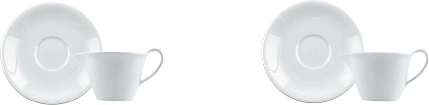 The White Snow Bestiario Della Tavola Φλιτζάνια Καφέ με Πιατάκια, 2 τμχ