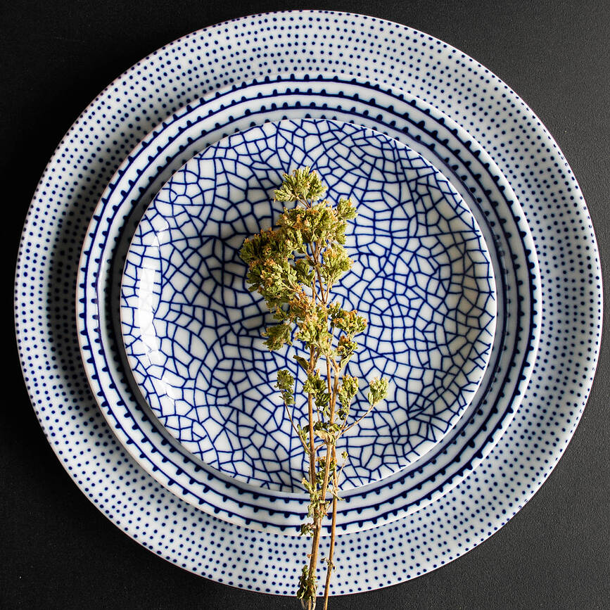 The White Snow Agadir Plat de Service, 32 cm, bleu