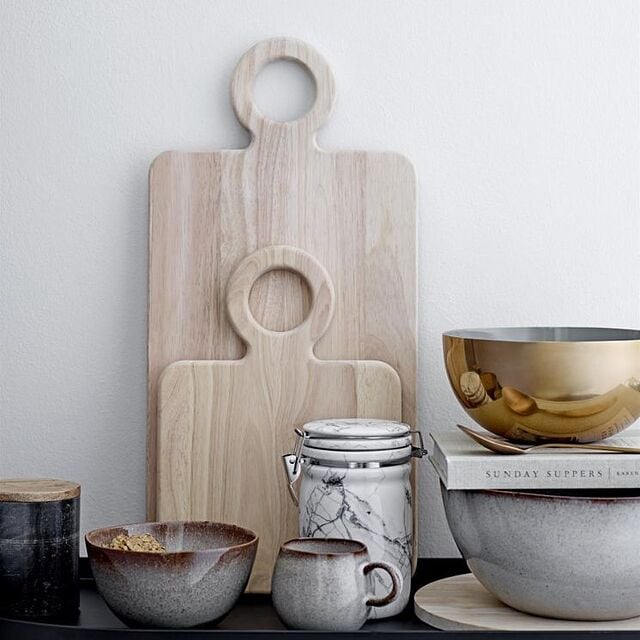 tablas de cortar de madera con asas