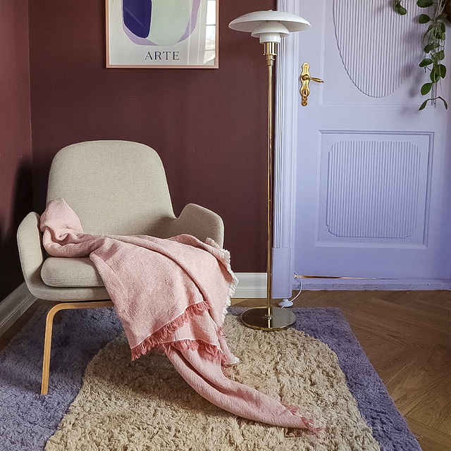 Manta o plaid rosa Elvang