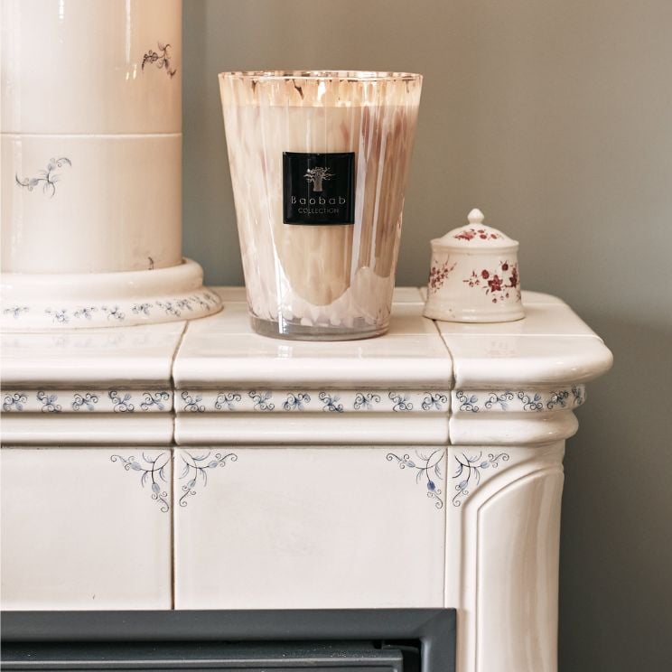 Vela aromática Pearls White de 8 cm