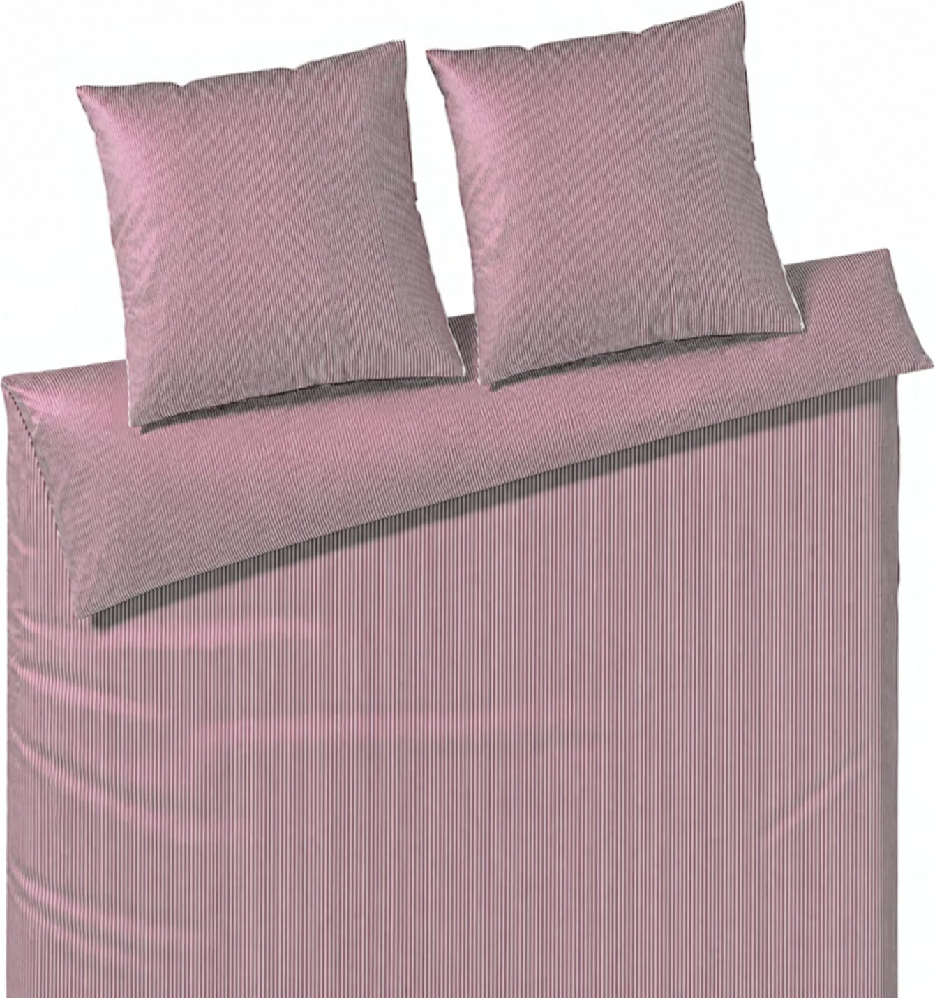 Hamburger Streifen Bettwäsche 240 x 220 cm, bordeauxrot, mit 2 Kissenbezügen 40 x 80 cm