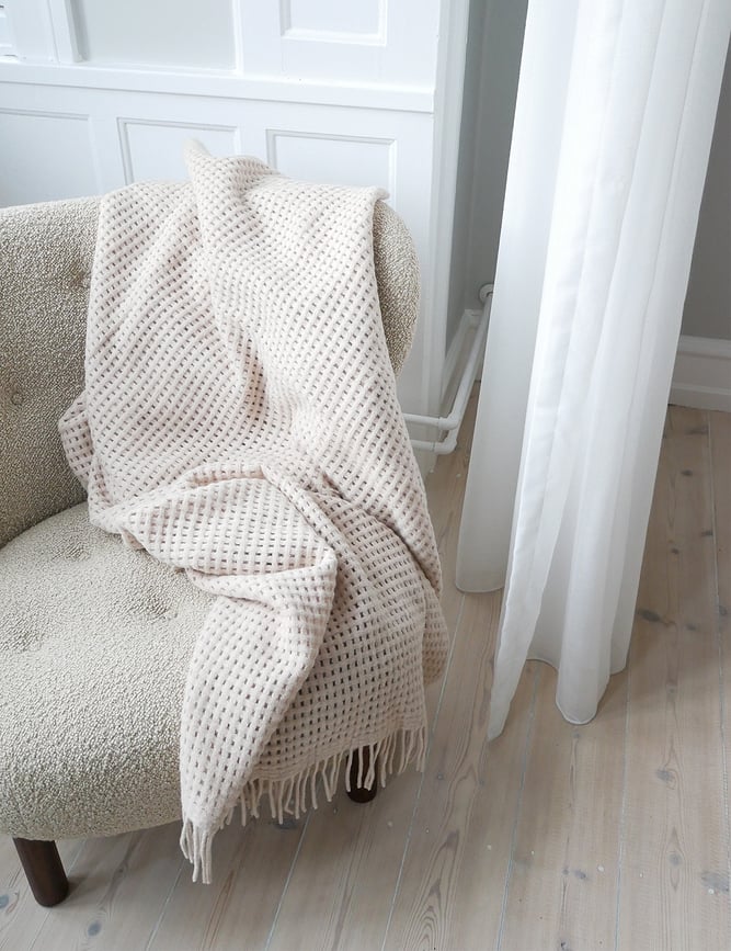 Basket Odeja, 130 x 200 cm, umazano bela