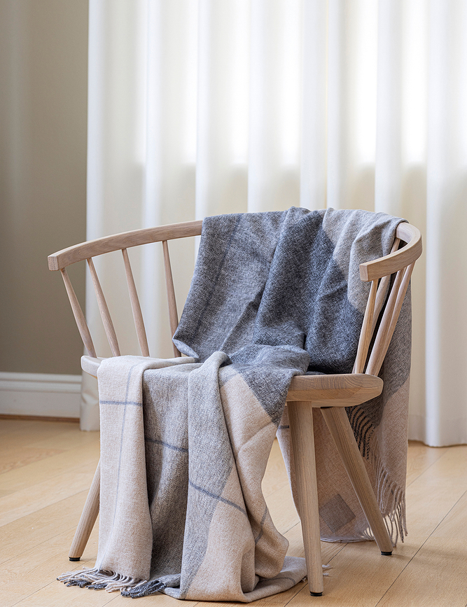 Blocks Plaid 130 x 190 cm, beige-gris