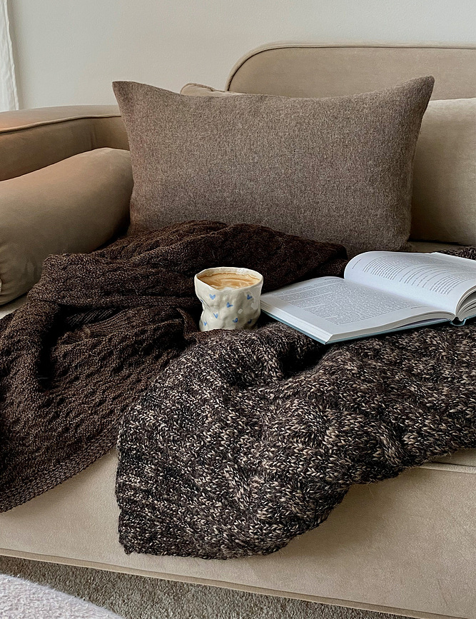 Cable Plaid 130 x 180 cm, gris foncé