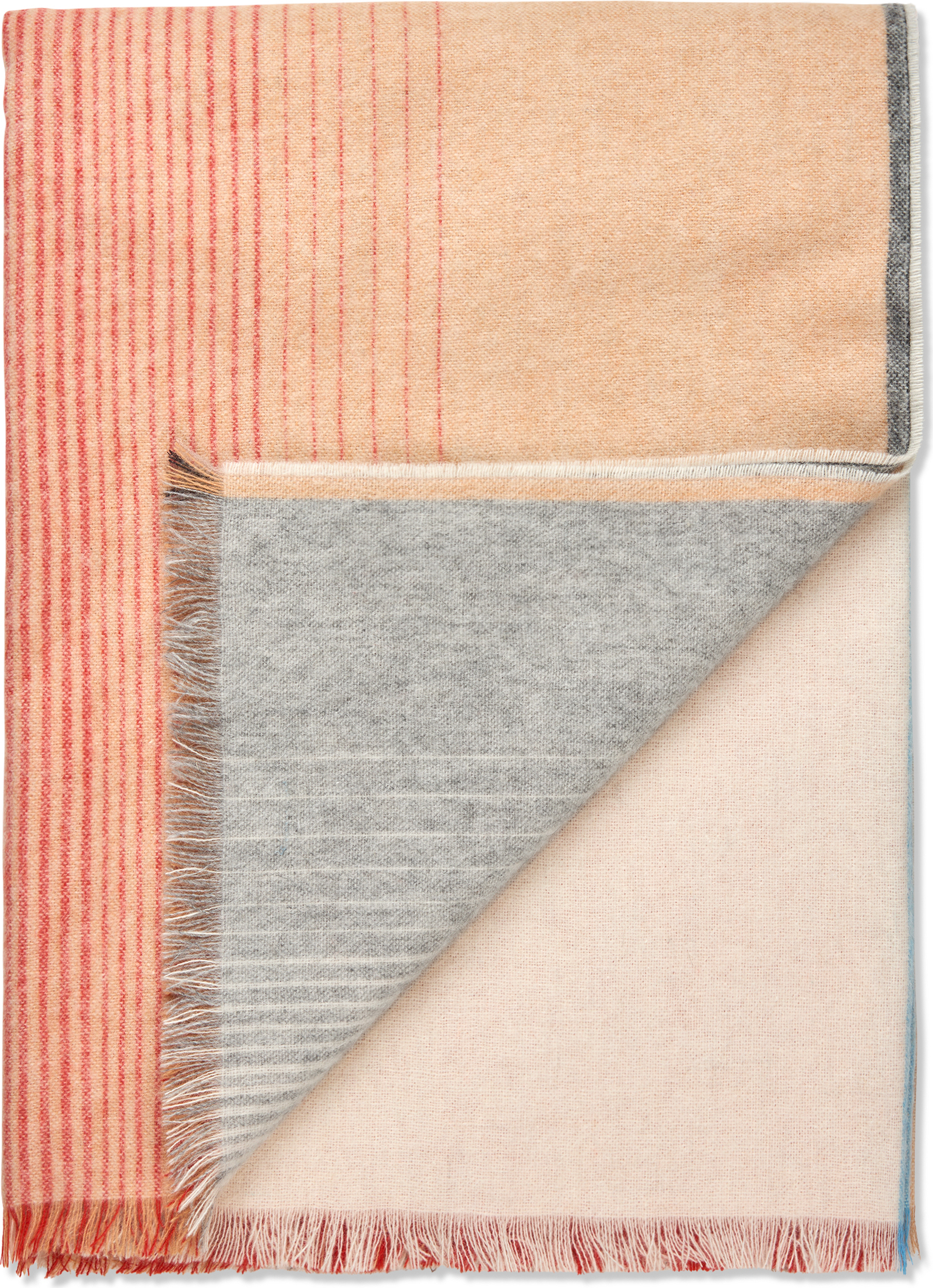 Carte Postale Decke 130 x 200 cm, rot-grau