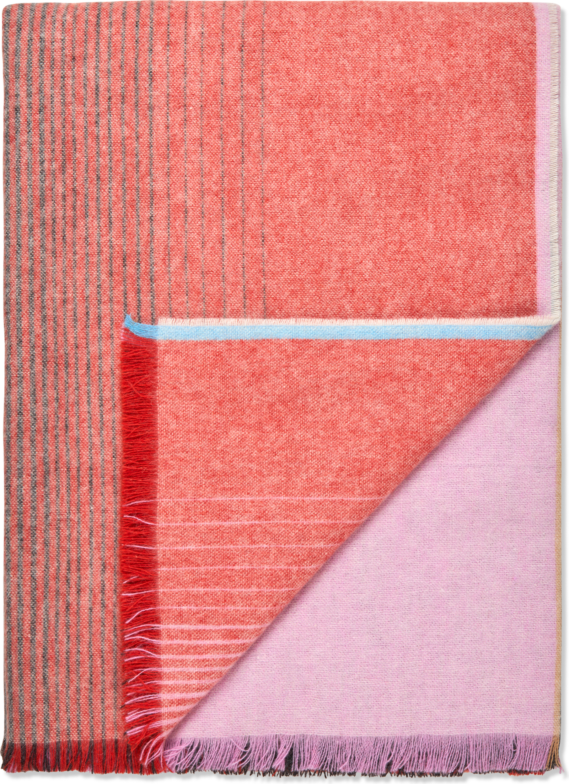 Carte Postale Decke 130 x 200 cm, rot-rosa