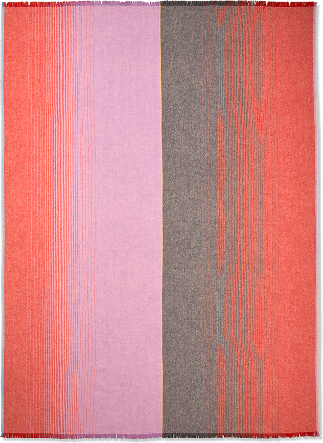 Carte Postale Plaid 130 x 200 cm, rouge et gris