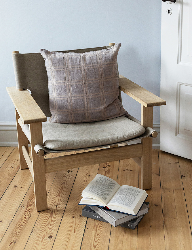 Dahlia Housse de Coussin décorative, 50 x 50 cm, gris-beige