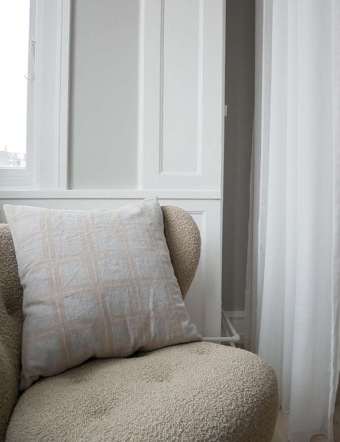 Dahlia Housse de Coussin décorative, 50 x 50 cm, gris-beige