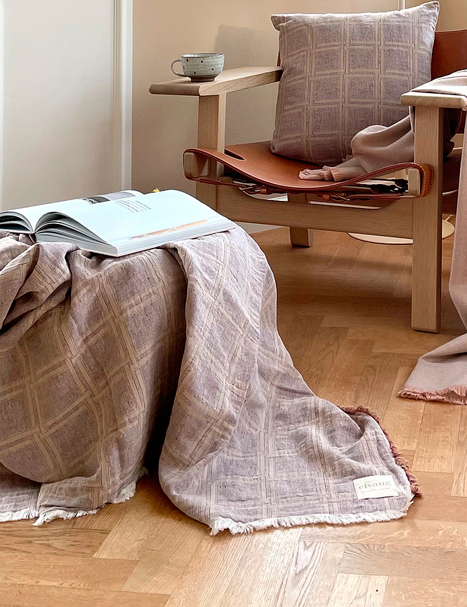 Dahlia Plaid 130 x 180 cm, gris-beige