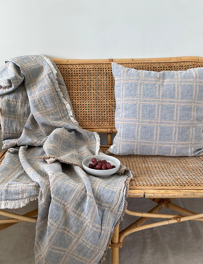 Dahlia Plaid 130 x 180 cm, gris-beige